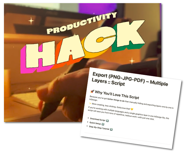 Bild på produktivitetshack i Indesign